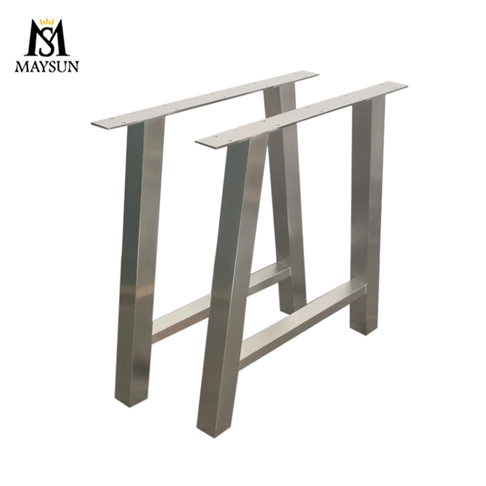 Modern fashion A-shape Metal Brushed Stainless steel Table legs Stents