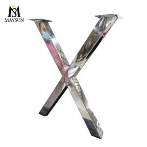 Factory direct sale X shape stainless steel metal accessories office desk dining table legs