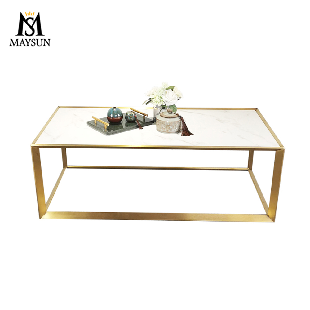 2021 Latest Product Stainless Steel Coffee Table Delicate ceramic side table