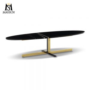 Modern fashion detachable stainless steel oval coffee table