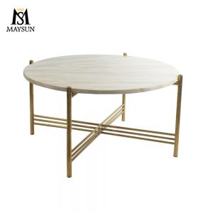 Modern fashion metal base Round marble coffee table