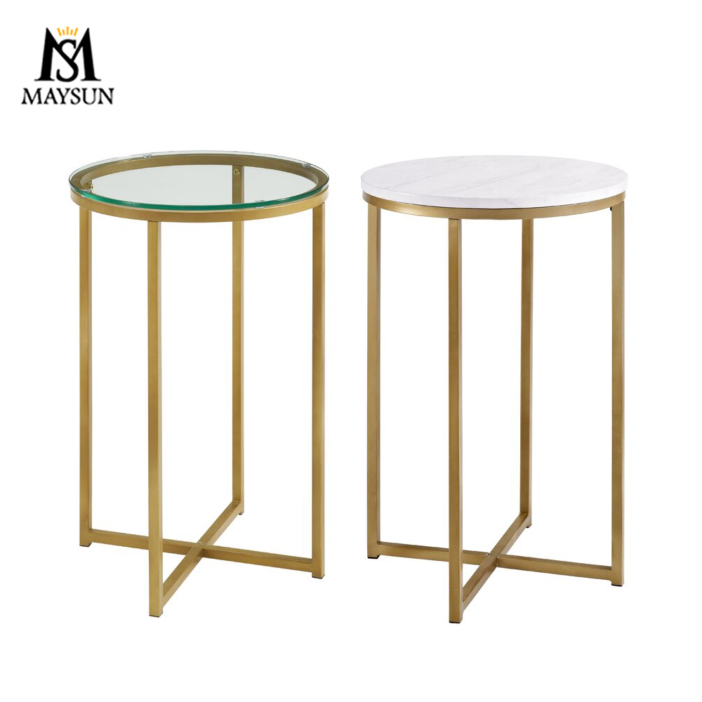 Modern golden detachable circular rest leisure metal side table