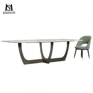 Modern practical modular detachable metal staggered rectangular dining table
