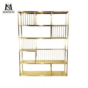 Modern all stainless steel frame detachable open bookshelf shelving