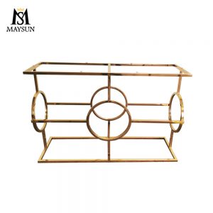 Modern fashion polished gold metal stainless steel console table frame