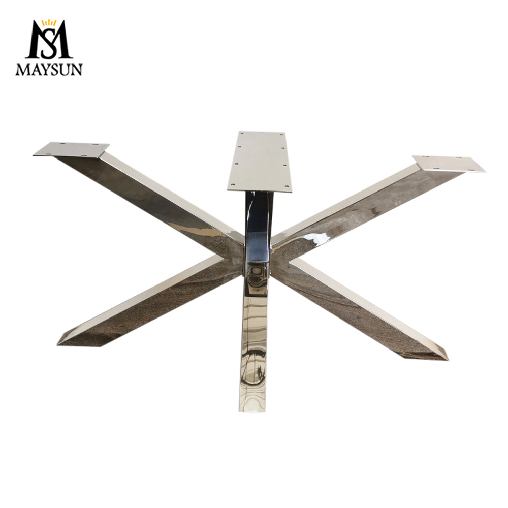 Small family stainless steel detachable spider frame dining-table trestles