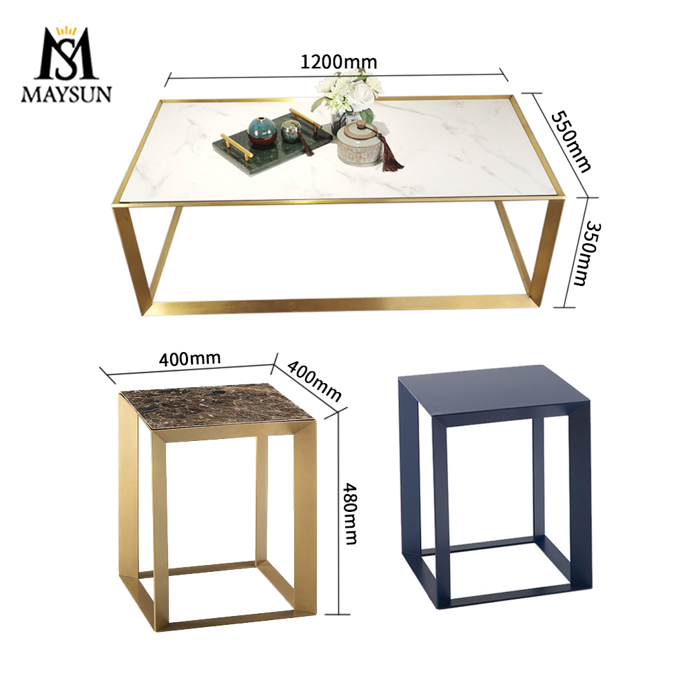 2021 Latest Product Stainless Steel Coffee Table Delicate ceramic side table - Image 2