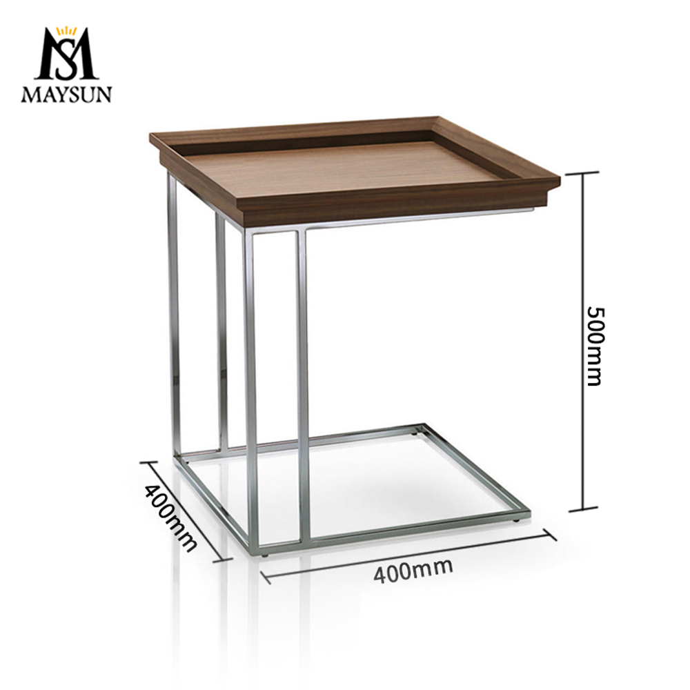 Modern style sofa side desk stainless steel small family leisure creative coffee table - Image 2