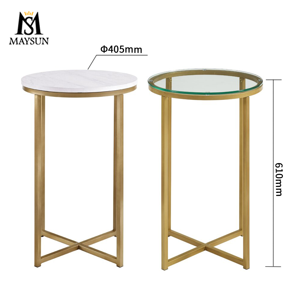 Modern golden detachable circular rest leisure metal side table - Image 2