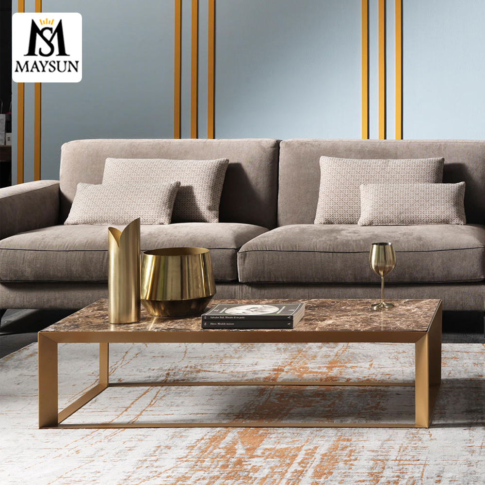 2021 Latest Product Stainless Steel Coffee Table Delicate ceramic side table - Image 3