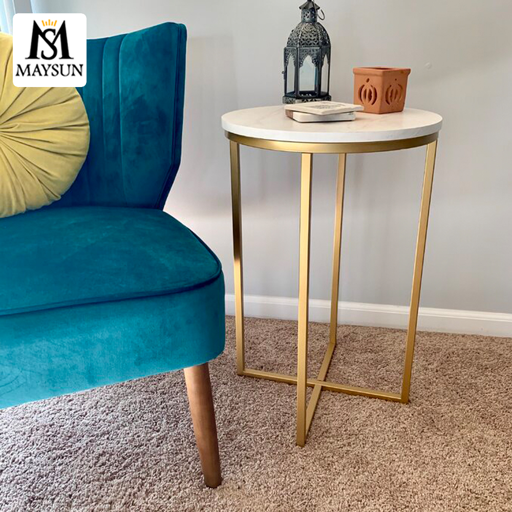 Modern golden detachable circular rest leisure metal side table - Image 3