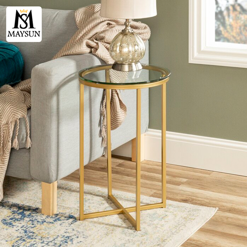 Modern golden detachable circular rest leisure metal side table - Image 4