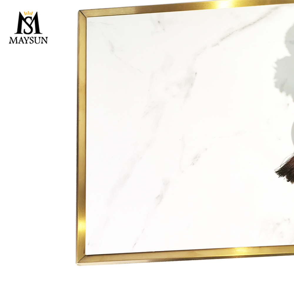 2021 Latest Product Stainless Steel Coffee Table Delicate ceramic side table - Image 5