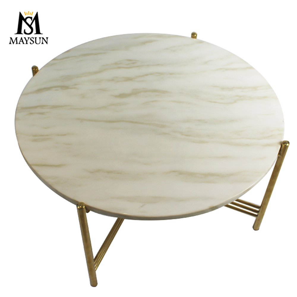 Modern fashion metal base Round marble coffee table - Image 5