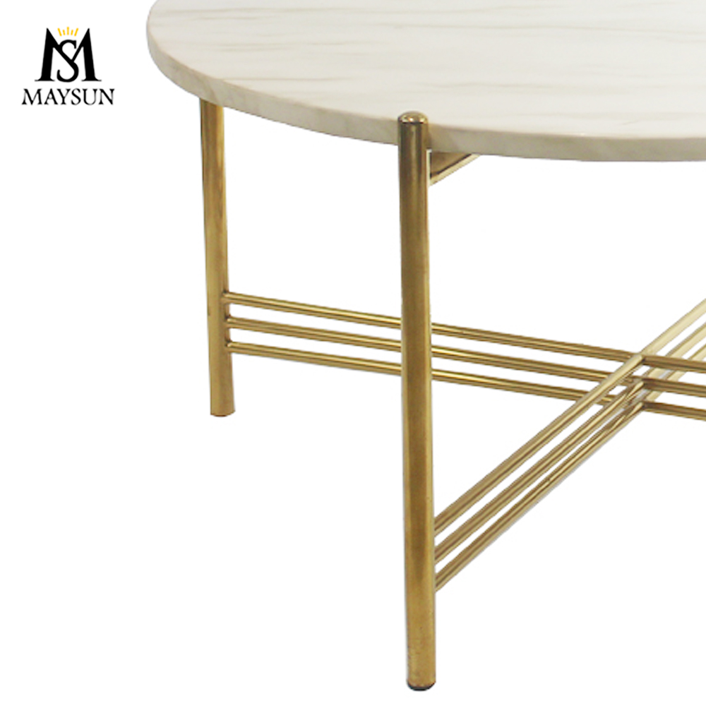 Modern fashion metal base Round marble coffee table - Image 6