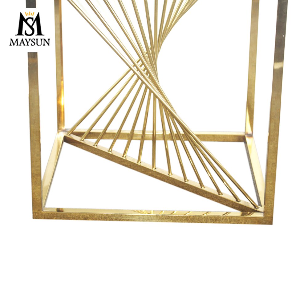 Modern fashion dynamic stainless steel square glass side table bedside table - Image 6