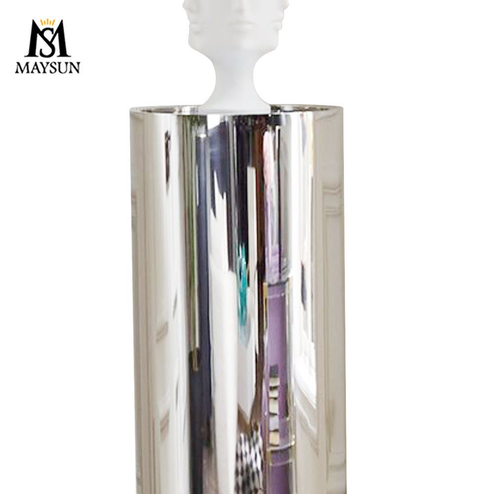 Fashion drum shaped stainless steel side table coffee table decorative column - Image 6