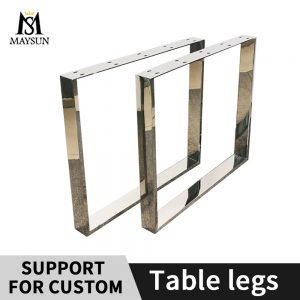 Modern Rectangular Stainless Steel Polished Mirror Metal office Table Legs