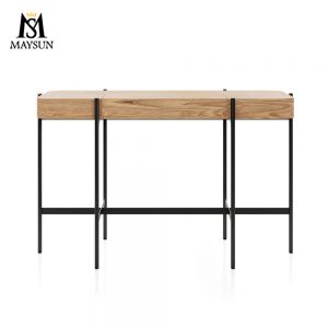 Nordic style rectangular metal and wood combination elegant dresser console table