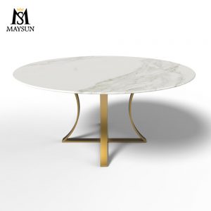 Modern light luxury Arc stainless steel Ceramic round conference table