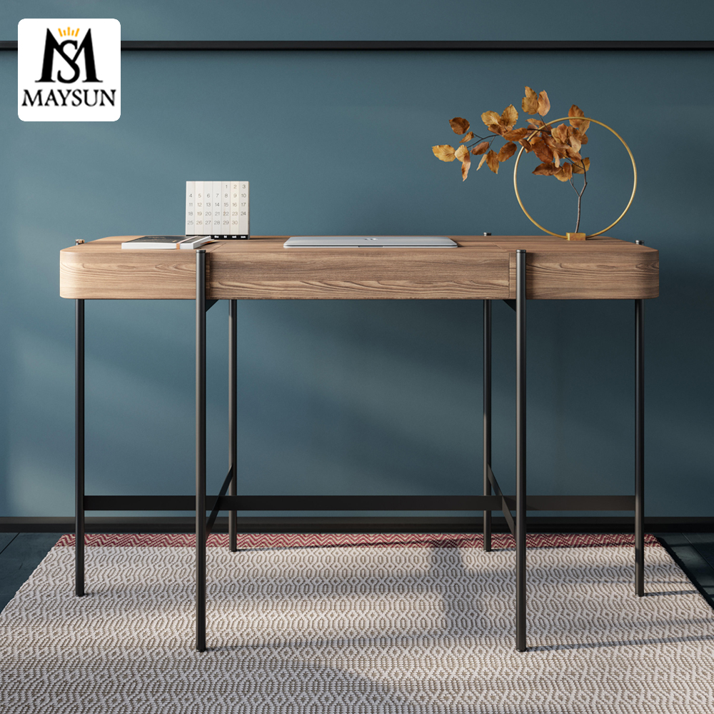 Nordic style rectangular metal and wood combination elegant dresser console table - Image 3