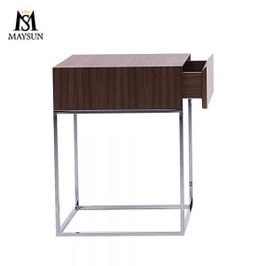 Modern simple stainless steel square bedside table or side table