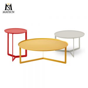 Modern popular three-legged coffee table with a round removable tray