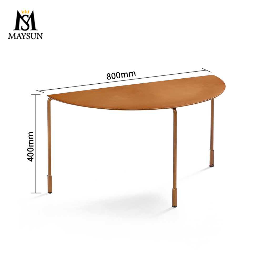 Modern and fashionable half-moon colorful metal coffee table - Image 2