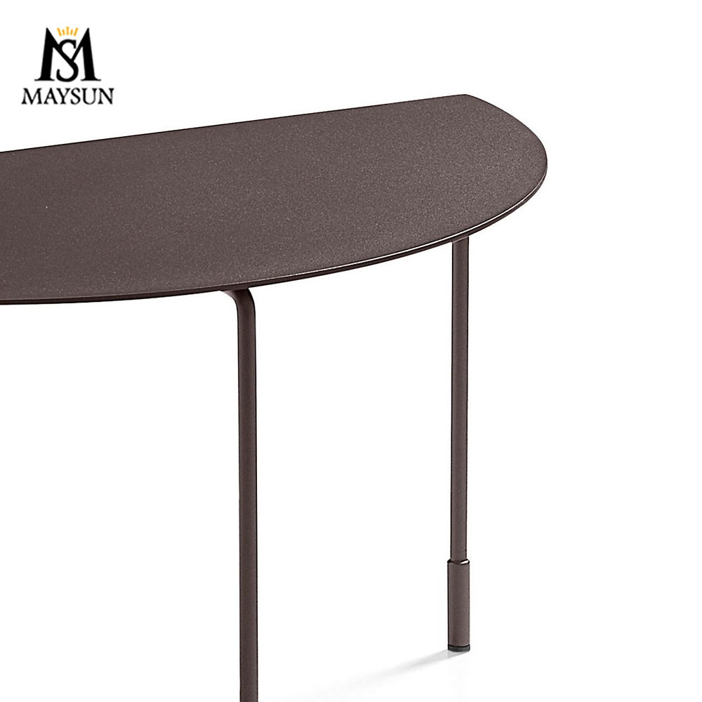 Modern and fashionable half-moon colorful metal coffee table - Image 5