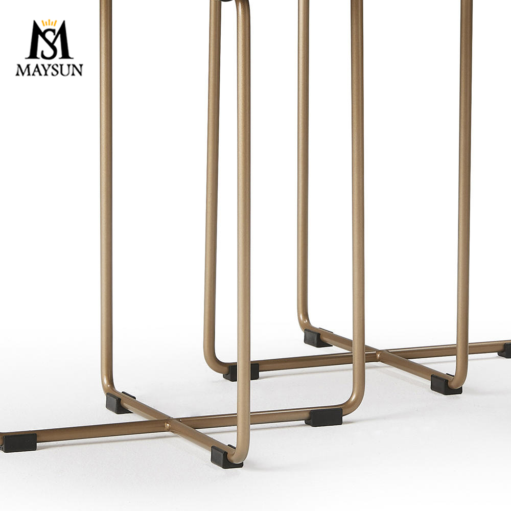 Vintage brass cross steel bar construction ceramic square top side table or coffee table - Image 6