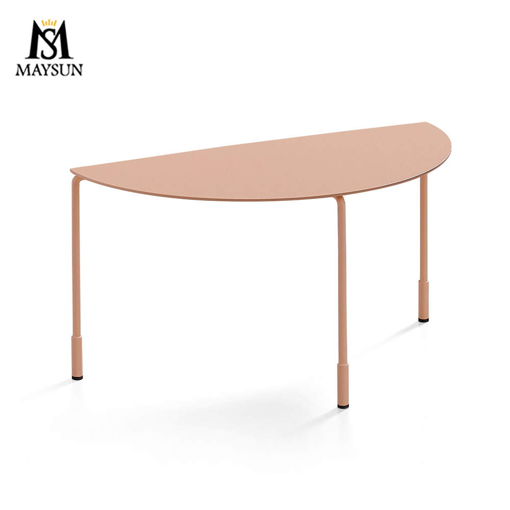 Modern and fashionable half-moon colorful metal coffee table - Image 6