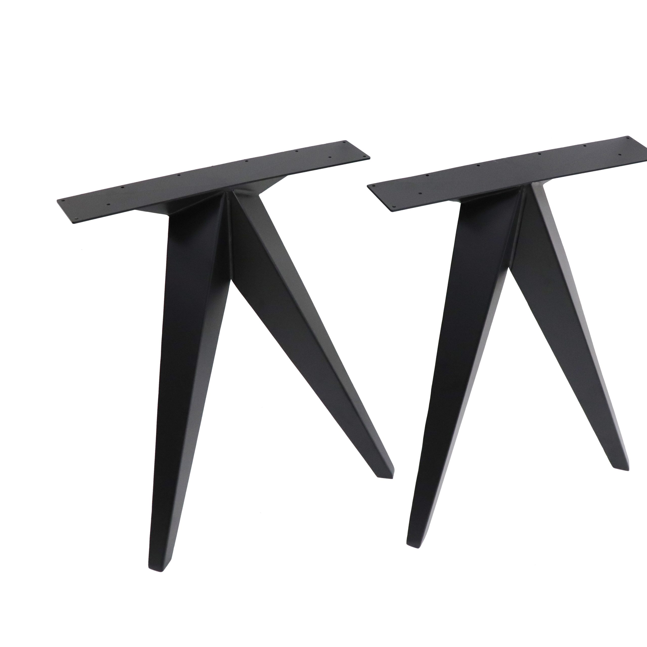 Star shaped black metal industrial table legs - Image 3