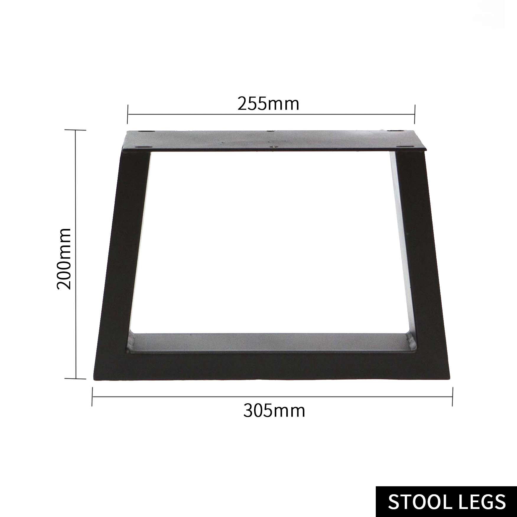 Black trapezoidal industrial iron low table legs Low stool legs/coffee table legs - Image 2