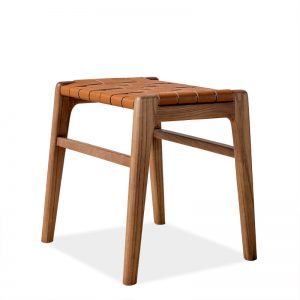 Simple solid wood rattan stool  LC-19