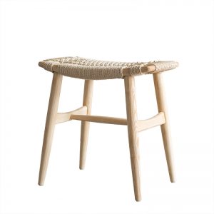 Solid wood rattan stool LC-16